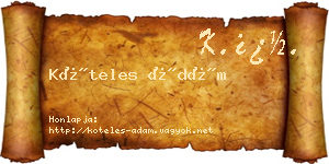 Köteles Ádám névjegykártya