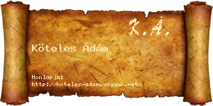 Köteles Ádám névjegykártya