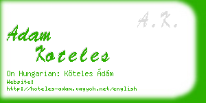 adam koteles business card