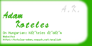 adam koteles business card